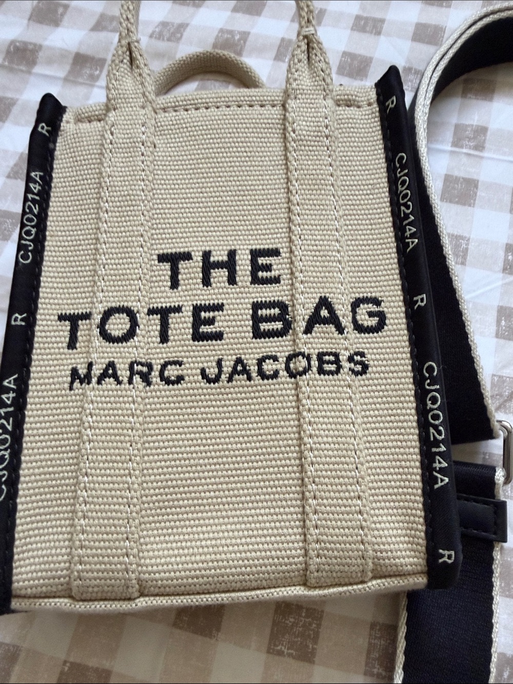 Marc Jacobs The Tote Bag Small Canvas Tote in Beige and Black - Picture 5 of 6